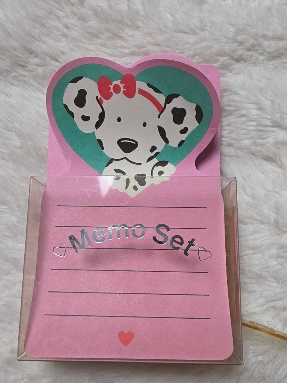Vintage Sanrio Spottie Dottie Memo Pad Set 1990 Dalmatian Stationery Sheets